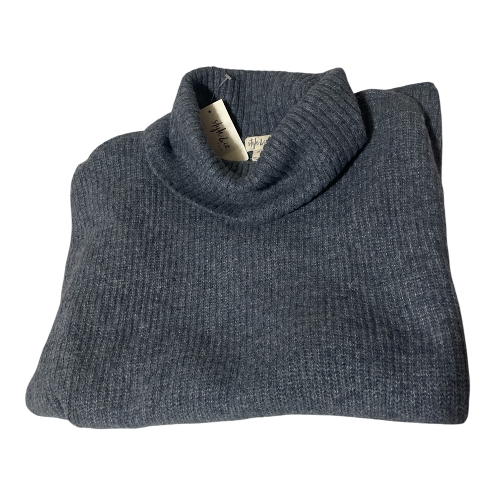 Style & Co Plus Size Cowlneck Tunic Sweater Blue - Picture 6 of 6